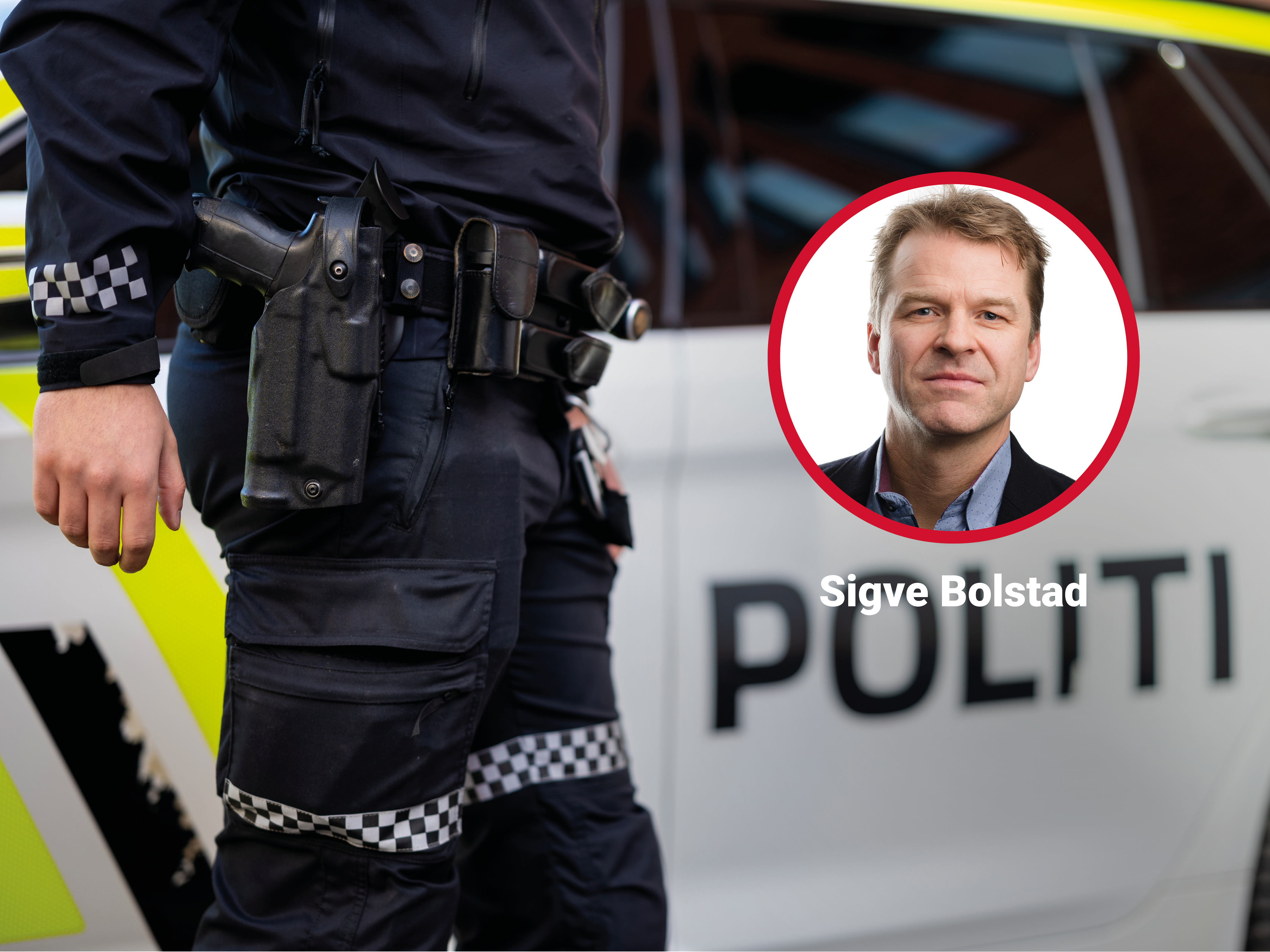 Sigve Bolstad med illustrasjonsbilde politi bevaepning