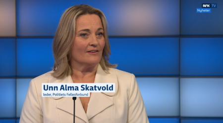 Forbundsleder Unn Alma Skatvold på NRK Debatten 14.04.2026